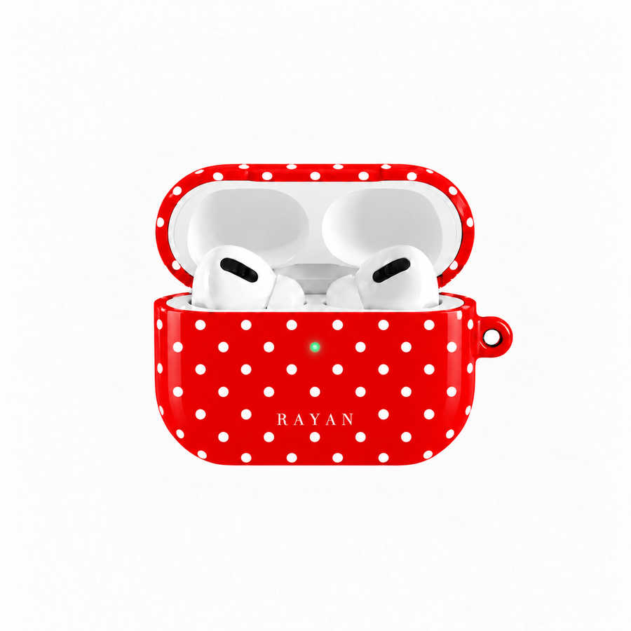 Erdbeerrot Polka Dots – AirPods-Hülle