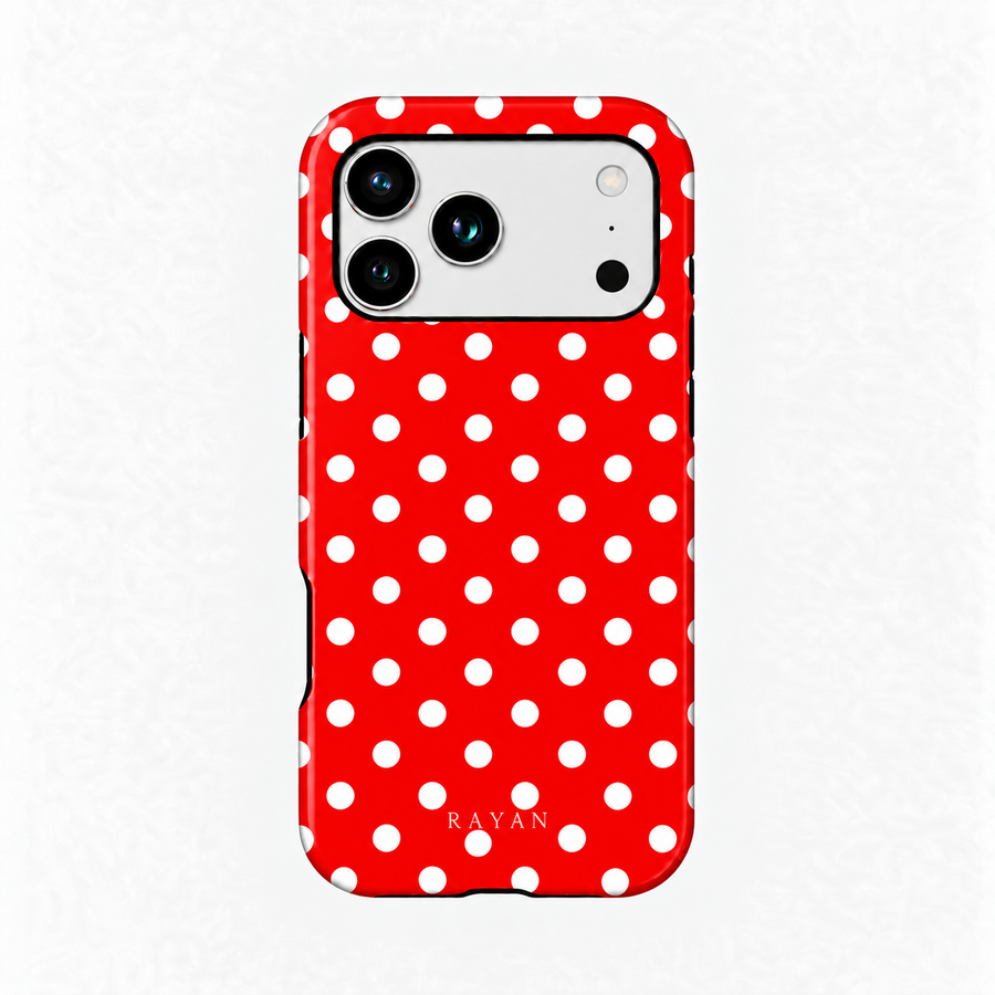 Erdbeerrot Polka Dots – iPhone-Handyhülle